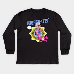 Misbehavin' Baby Billy Freeman Kids Long Sleeve T-Shirt